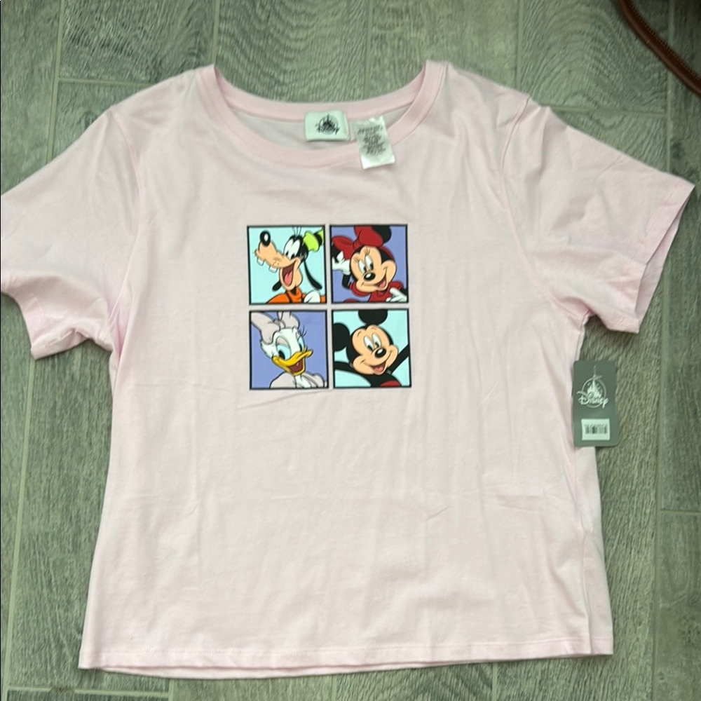 NWT Disney Womens Pink Character Tee